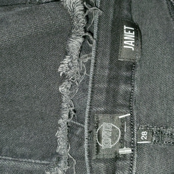 Edwin jeans women's size 6 size 28 black Janet raw cut frayed-hem frayed hem - Picture 15 of 16